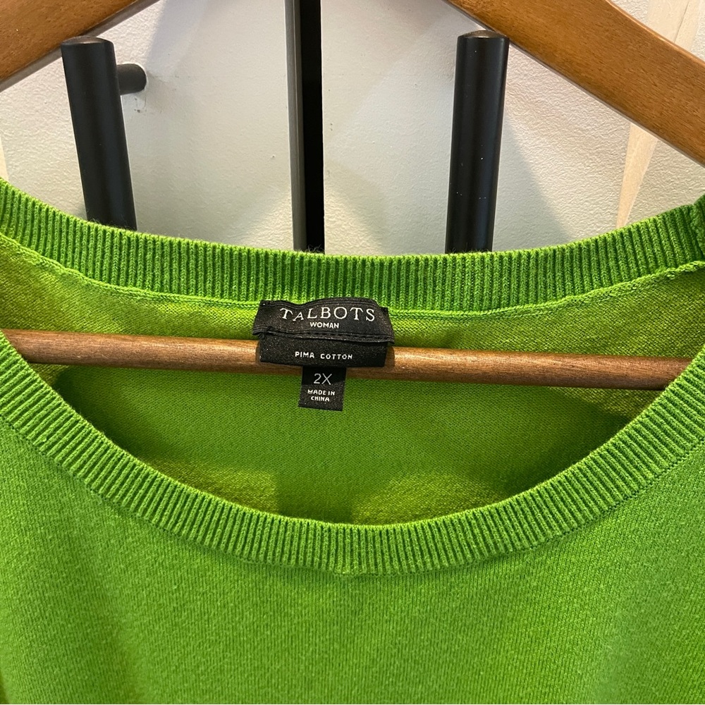 Talbots Kelly Green Sweater Sleeveless Top size 2X - Picture 4 of 4